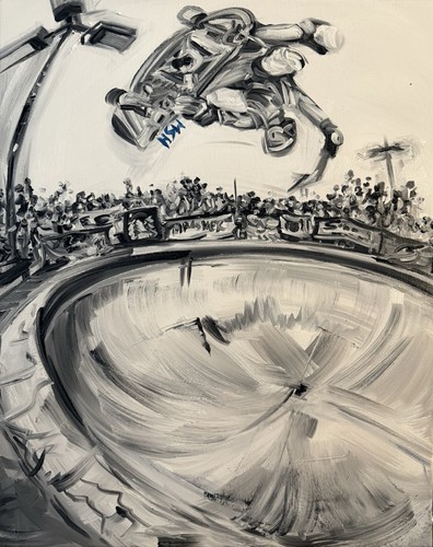 Dipinto olio tony hawk - olio,